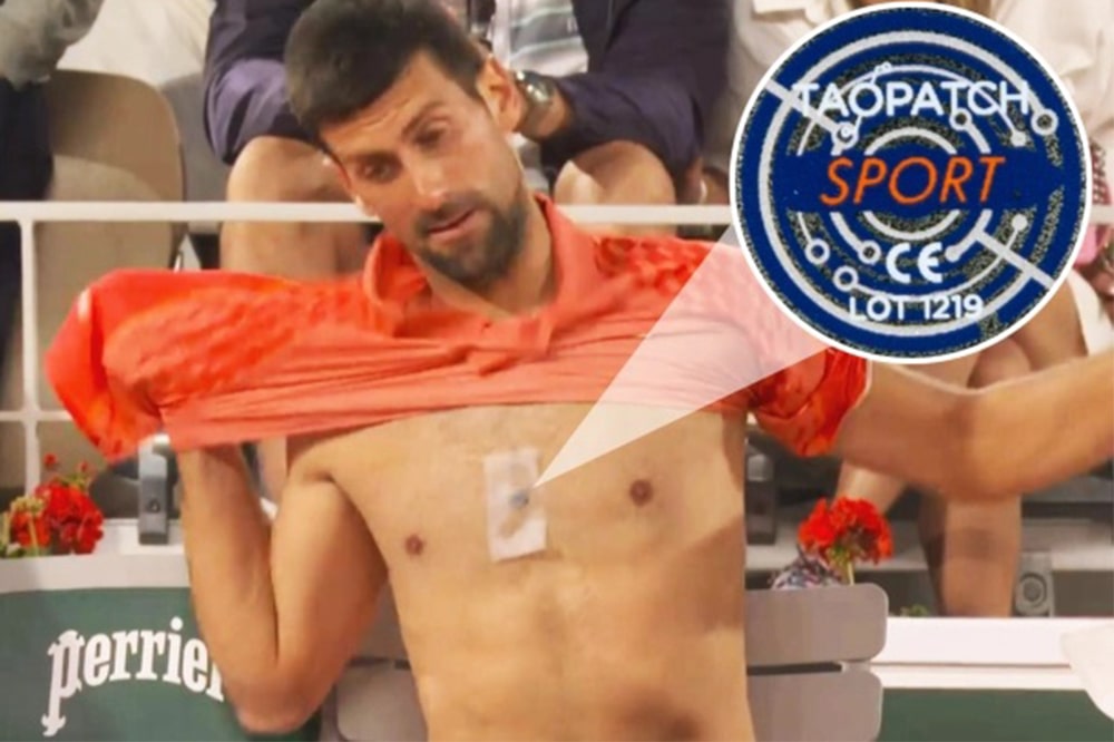 Novak Djokovic con Taopatch al Roland Garros